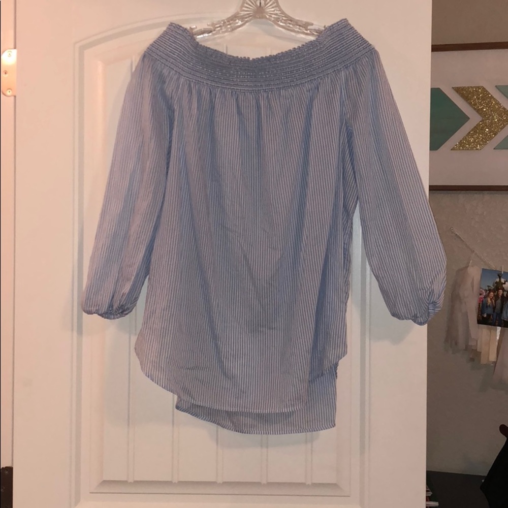 Michael Kors OTS Blue/White Stripe Blouse